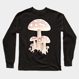 Watercolor Mushroom Cluster Long Sleeve T-Shirt